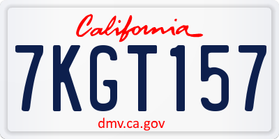 CA license plate 7KGT157