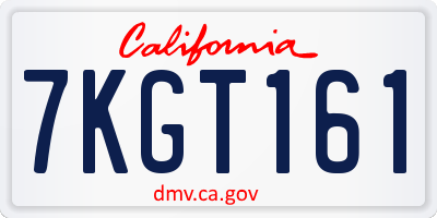 CA license plate 7KGT161