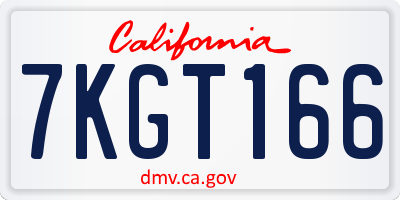 CA license plate 7KGT166