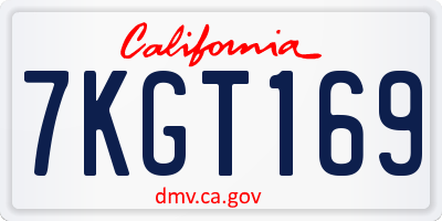 CA license plate 7KGT169