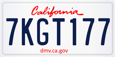 CA license plate 7KGT177