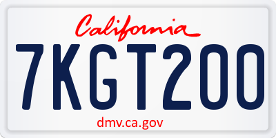 CA license plate 7KGT200