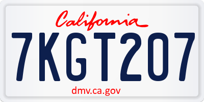 CA license plate 7KGT207