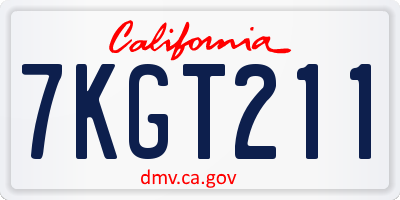 CA license plate 7KGT211