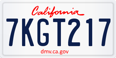 CA license plate 7KGT217