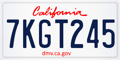 CA license plate 7KGT245