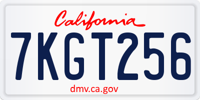 CA license plate 7KGT256