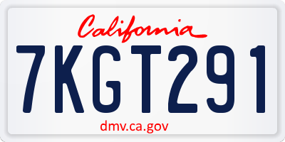 CA license plate 7KGT291