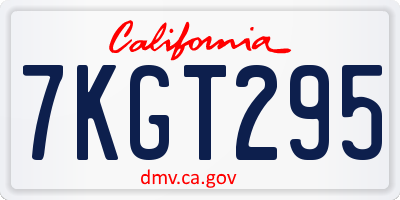 CA license plate 7KGT295