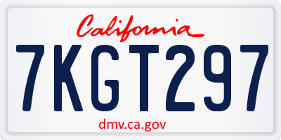 CA license plate 7KGT297