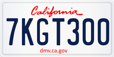 CA license plate 7KGT300