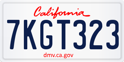 CA license plate 7KGT323
