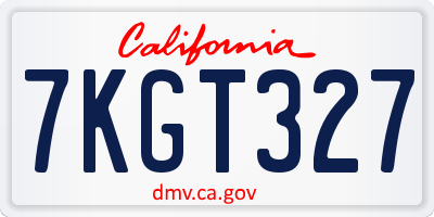 CA license plate 7KGT327