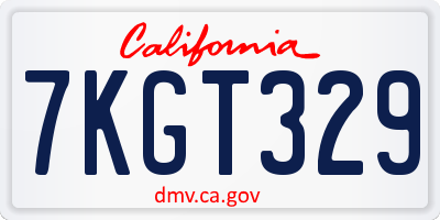 CA license plate 7KGT329