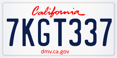 CA license plate 7KGT337