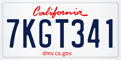 CA license plate 7KGT341
