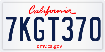 CA license plate 7KGT370