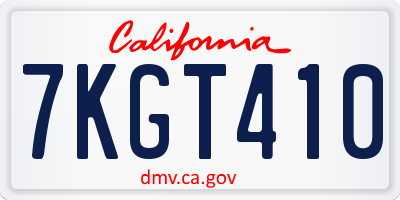 CA license plate 7KGT410