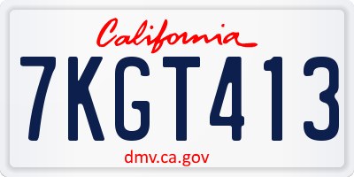 CA license plate 7KGT413