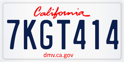 CA license plate 7KGT414