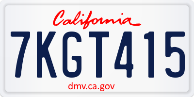 CA license plate 7KGT415