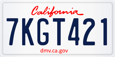 CA license plate 7KGT421