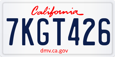 CA license plate 7KGT426