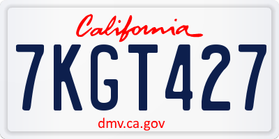 CA license plate 7KGT427