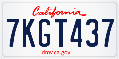 CA license plate 7KGT437