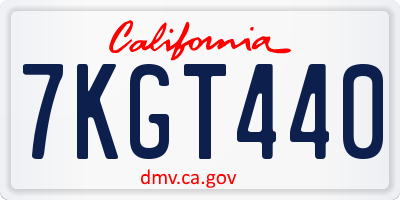 CA license plate 7KGT440