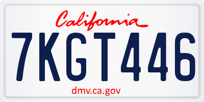 CA license plate 7KGT446