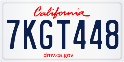CA license plate 7KGT448