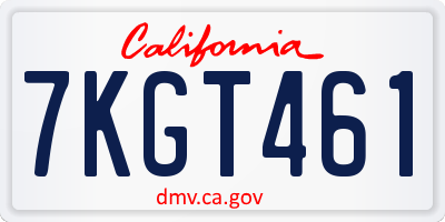 CA license plate 7KGT461