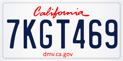 CA license plate 7KGT469