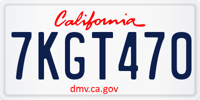 CA license plate 7KGT470