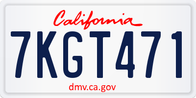 CA license plate 7KGT471