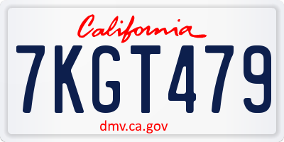 CA license plate 7KGT479