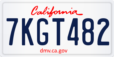 CA license plate 7KGT482