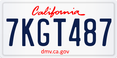 CA license plate 7KGT487