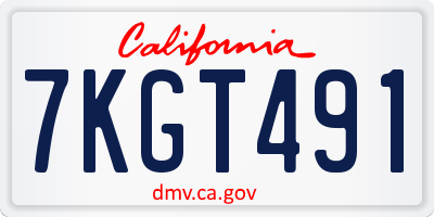 CA license plate 7KGT491