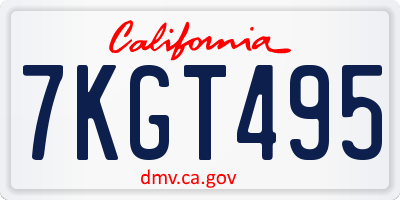 CA license plate 7KGT495