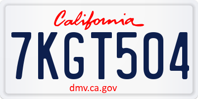 CA license plate 7KGT504