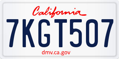 CA license plate 7KGT507