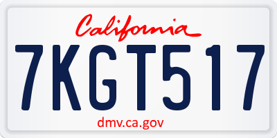 CA license plate 7KGT517