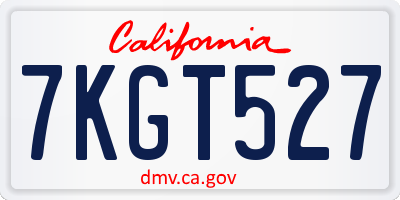 CA license plate 7KGT527