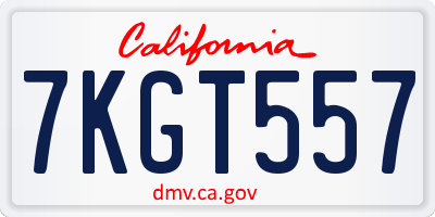 CA license plate 7KGT557
