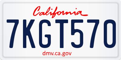 CA license plate 7KGT570