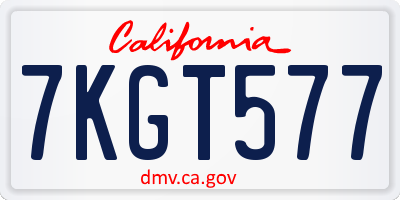 CA license plate 7KGT577