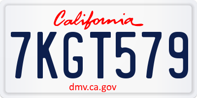 CA license plate 7KGT579