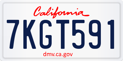 CA license plate 7KGT591